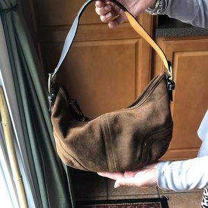 Coach brown Suede hobo bag